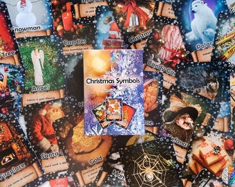 Christmas Symbols, Oracle cards, divination, spiritual, christmas gift, xmas, x mas, daily guidance, tarot New Year deck, winter oracle