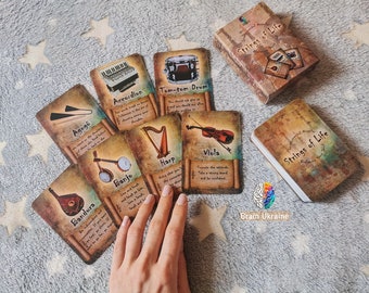 Music oracle deck, Strings of Life,  affirmation deck,divination tool, spiritual, coping cards,  manifestation cards, healing cards