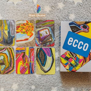 Cartas asociativas metafóricas, baraja ECCO, cartas abstractas, herramienta psicológica, cartas terapéuticas, asesoramiento, cartas de coaching
