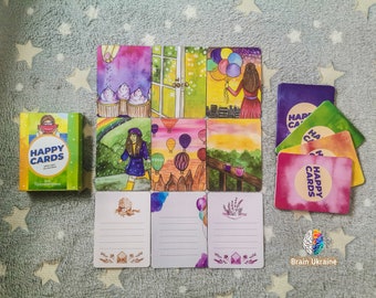 Metaphoric associative cards, HAPPY CARDS deck, psychology tool, therapy cards, counseling, coaching cards, psychological tarot