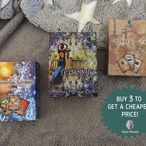 3 taro- en orakelkaarten Todmac-, muziekorakel- en kerstkaartenspel, waarzeggerijkaarten, waarzeggerij, verkoop, coachingkaarten, cadeau voor haar