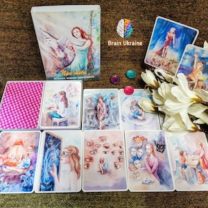 Cartes associatives métaphoriques pour femmes, deck À PROPOS DE VOUS, pour elle, cartes système contemplation, cadeau psychologie, femmes, amour, relations.