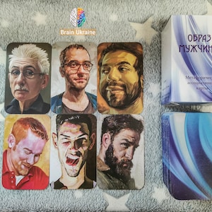 Cartas asociativas metafóricas, baraja La imagen de un hombre, regalo de psicología, baraja de retratos, arquetipos, para él, cartas de coaching, día del padre