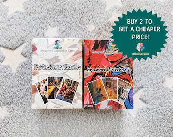 OFERTA: 2 mejores barajas de cartas asociativas metafóricas, regalo de psicología, cartas de metáfora, herramienta de terapia, cartas de coaching, herramienta de asesoramiento, paquete