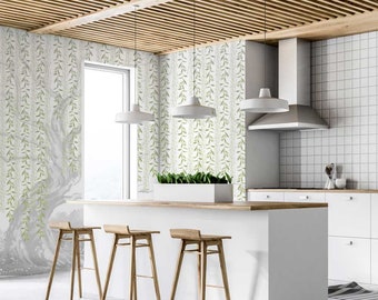 The Weeping Willow Wall Mural -Weeping Willow Tree Wallpaper Tree Wallpaper - Branch Wallpaper -Leaves Wallpaper WIV 169