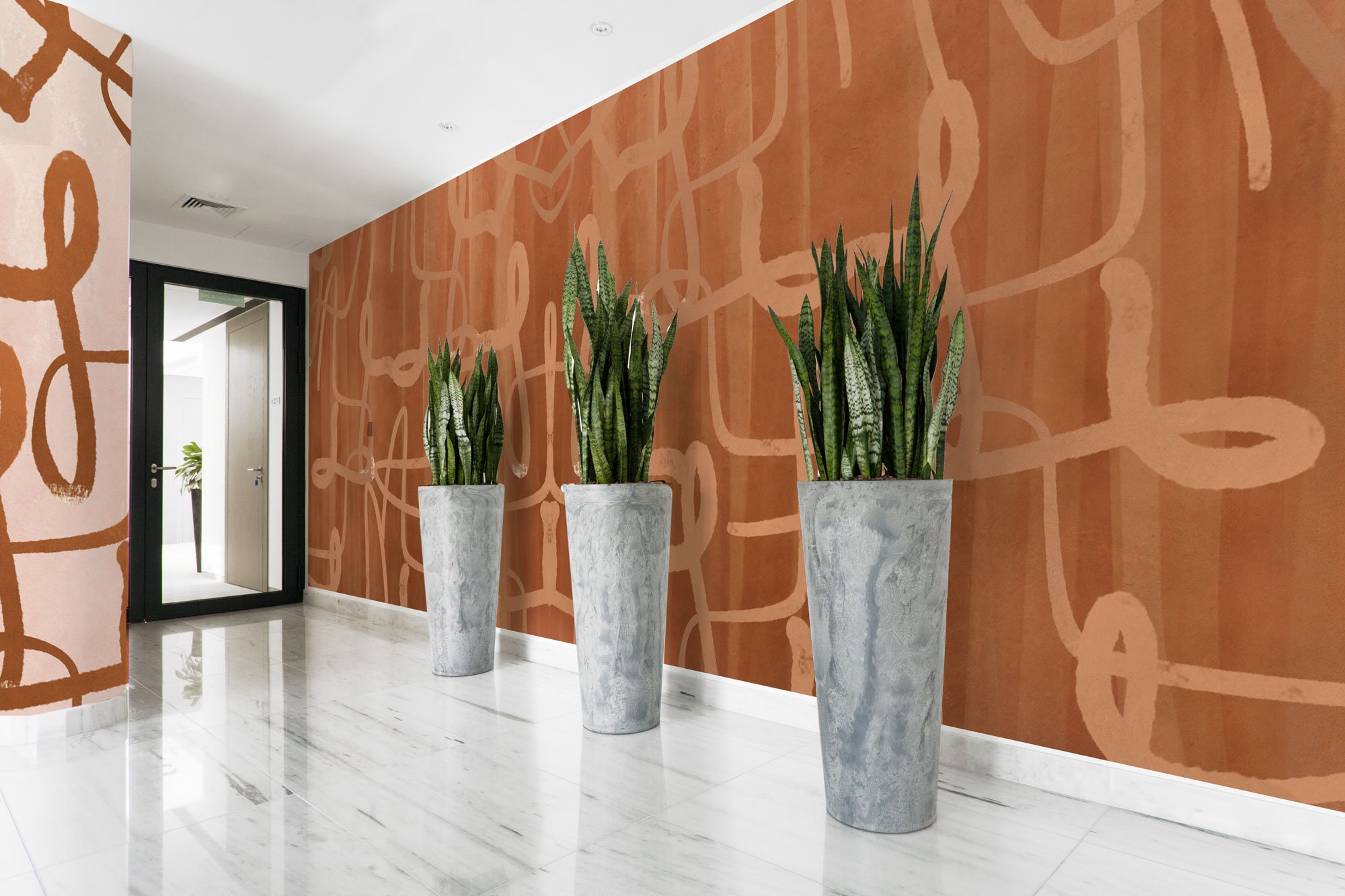 Terra Cotta Wallpaper Graphic Wallpaper Design Wall Mural | Etsy