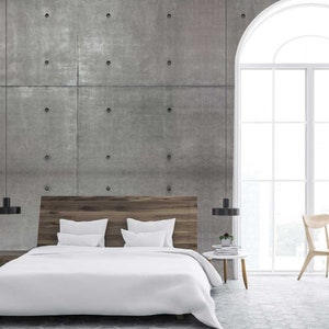 Brut Concrete DARK, Cement Minimalist Wallpaper, Industrial Wall Mural, Removable Wallpaper, Concrete Wallpaper, Dark Gray WIV 290