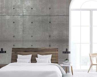 Brut Concrete DARK, Cement Minimalist Wallpaper, Industrial Wall Mural, Removable Wallpaper, Concrete Wallpaper, Dark Gray WIV 290