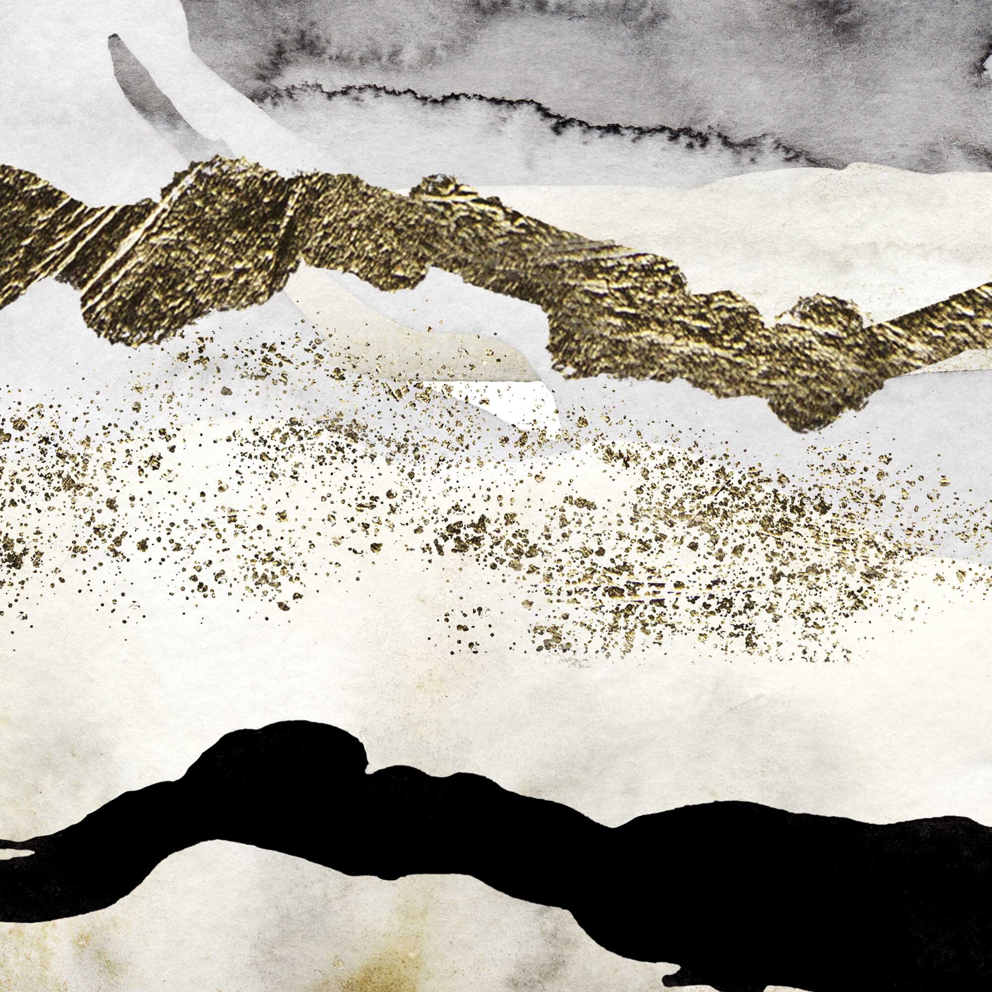 Ombre black and gold wallpaper art wallpaper black and gold Etsy