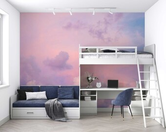 Pink Clouds Wallpaper - Blue Clouds Wallpaper - Sky Wallpaper - Sunset Wallpaper - Horizon Wallpaper -Aesthetic Clouds - WIV 458