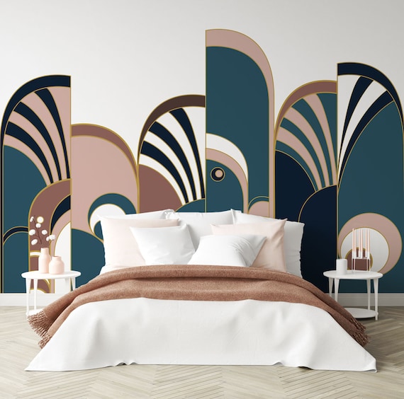 Pink art deco bed deals