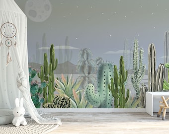 Arizona Night - Desert Landscape Wallpaper - Cactus Moon Wallpaper - WIV 37