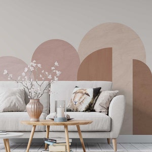 Arches Wallpaper - Mid Century Wallpaper - Bohemian Wallpaper - Neutral Color Wallpaper - Gouache Shapes - WIV 509