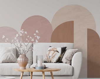 Arches Wallpaper - Mid Century Wallpaper - Bohemian Wallpaper - Neutral Color Wallpaper - Gouache Shapes - WIV 509