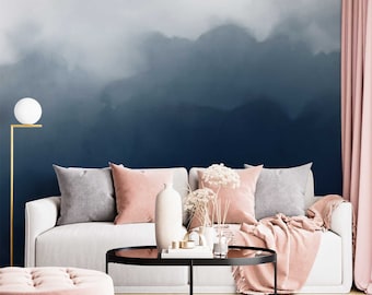 Ombre Blue Wallpaper - Watercolor Blue Wallpaper - Clouds Wallpaper - Calm Blue WIV 360