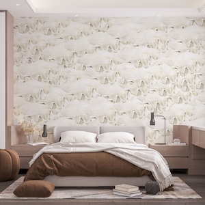 Angel Wing Shell Wallpaper - Coastal Wallpaper - Beachy Wallpaper - Earthy Wallpaper - Ivory White Sand Wallpaper - WIV 517