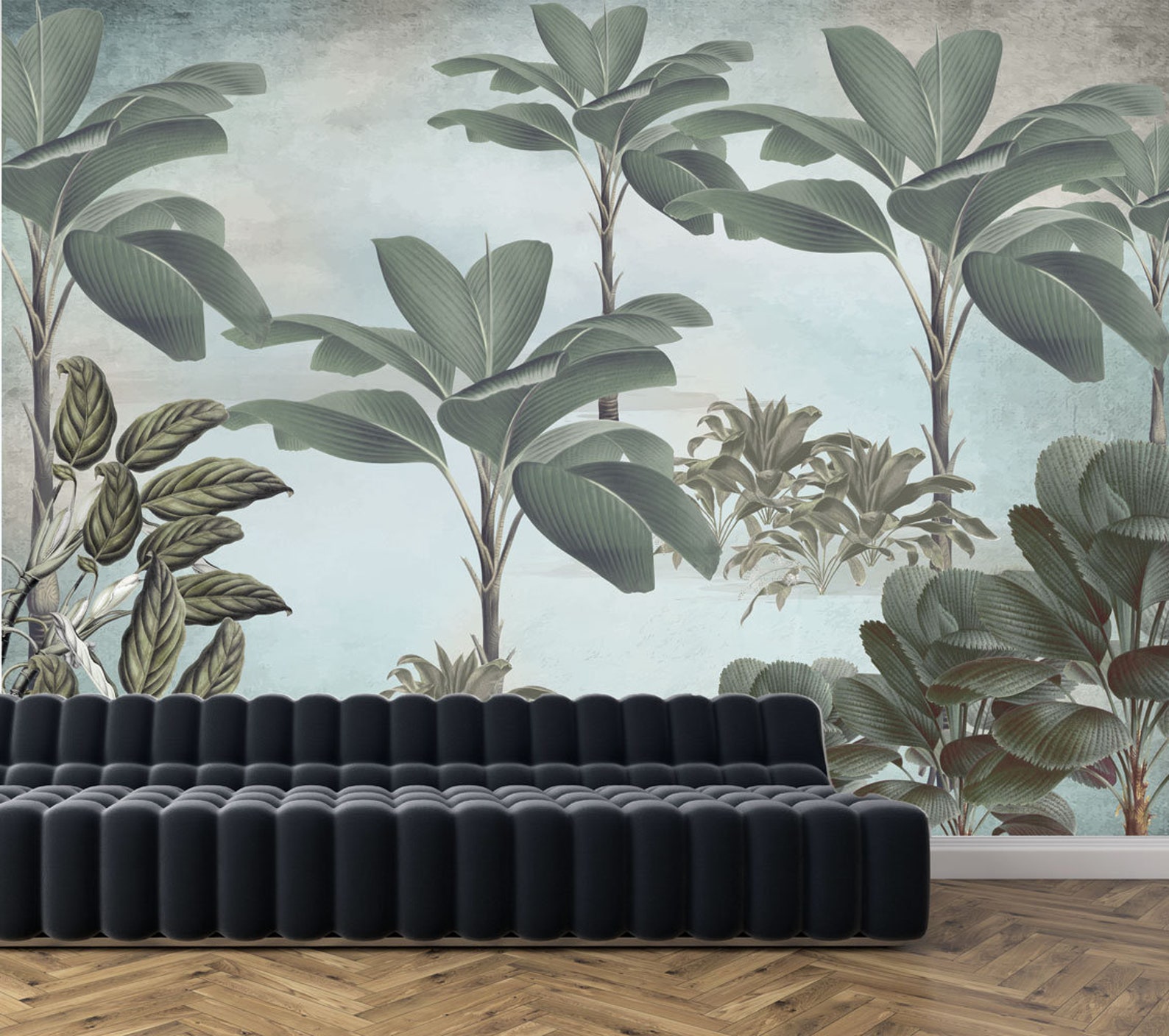 Rainforest Wallpaper tropical Vintage Decor Wallpaper wall Etsy