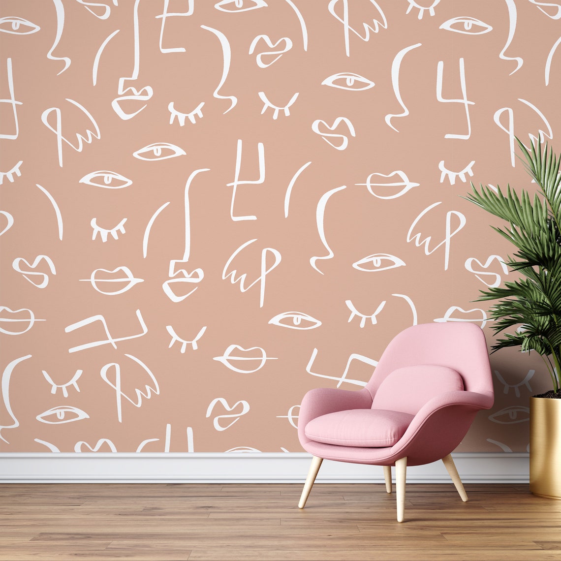 La Boca Wallpaper - Graphic Wallpaper - Eyes Wall Mural - Abstract ...