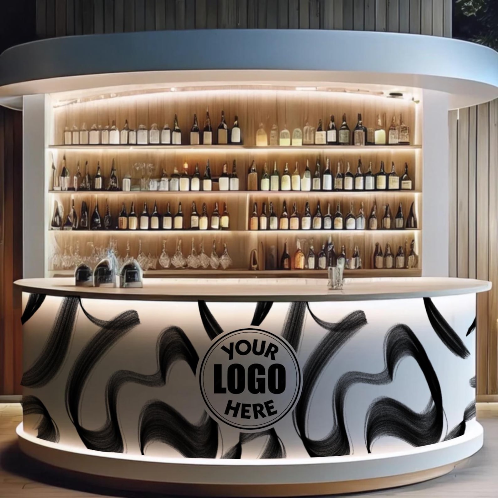 Branded Counter Wraps Counter Front Wrap for Bars, Restaurants & Events | Vendor Custom ...