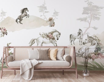 Horse Wallpaper - Horse Wall Mural - Blossom Ranch - WIV 717