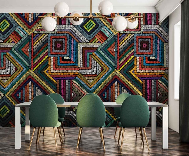 Colorful Wallpaper African Wall Mural Bold Color Wallpaper - Etsy