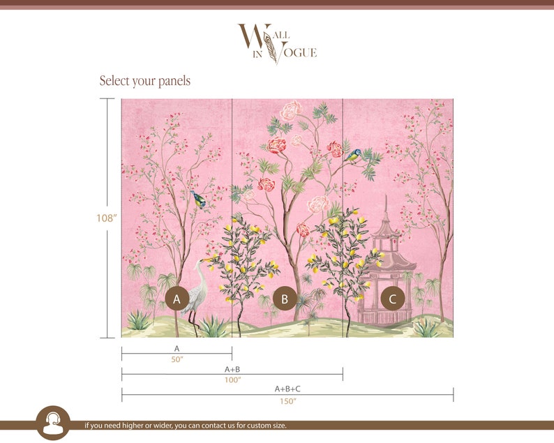Chinese Decor in Pink Japanese Wallpaper Lemon Tree Wall Mural Asian Décor Wallpaper Non Woven or removable WIV 173 image 5