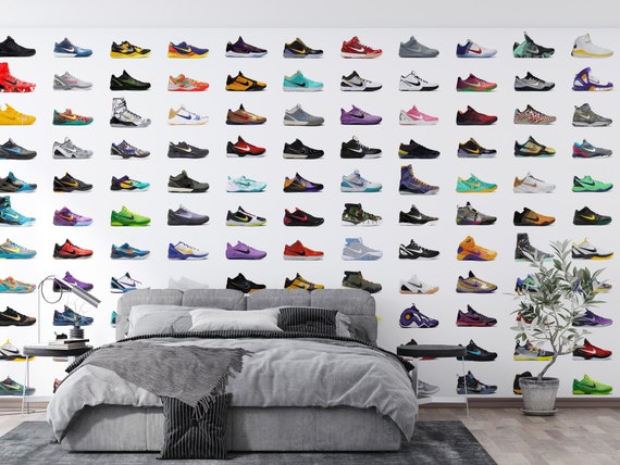 Sneakers Room Kobe Sneakers Wallpaper Basketball Shoes Wallpaper Sneakerhead Room Sporty Wallpaper Sports Venue Wallpaper WIV 920 Etsy