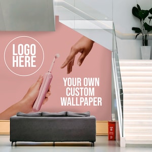 Custom Business Wall Mural – Personalized Wallpaper – Your Design on Peel & Stick or Non-Woven – Business Mural – Customizable Wall Decor