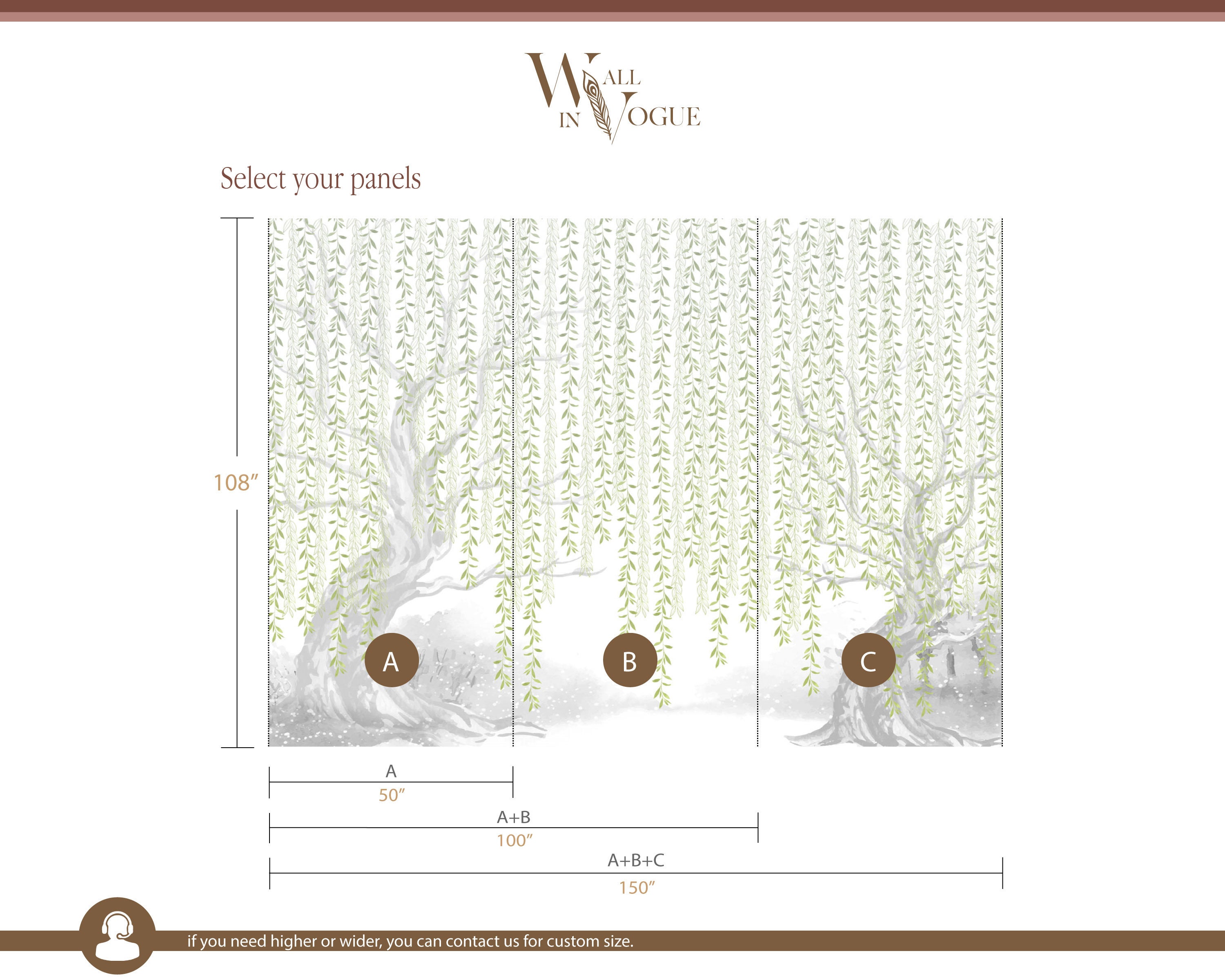 The Weeping Willow Wall Mural -weeping Willow Tree Wallpaper Tree ...
