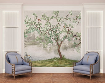 Asian Decor Wallpaper - Japanese Wallpaper - Chinoiserie  Wallpaper - Wall Mural Removable - Country Japanese - WIV 410