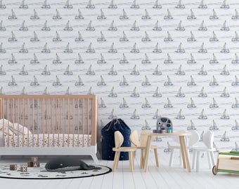 Mariner's Journey Wallpaper, Peel and Stick Wallpaper, Coastal Wallpaper, Ocean Wall Decor, Marine Wall Art, WIV 950