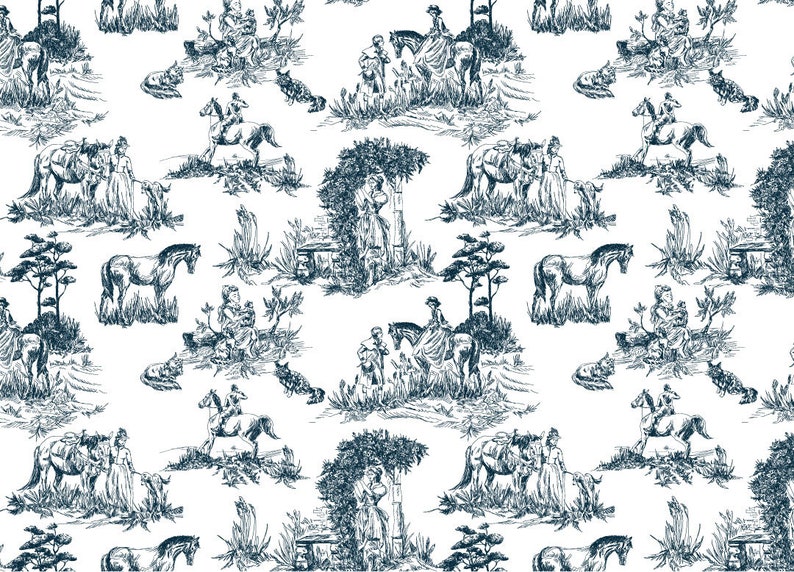 French Country Wallpaper Available in Others Colors French Toiles Wallpaper Horse Castle Tree Wallpaper Savoy WIV 470 image 2