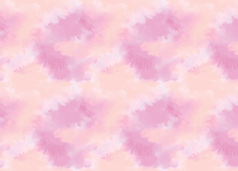 May include: Abstract seamless pattern featuring pink and peach watercolour clouds. The background is a light peach colour with pink clouds scattered throughout.