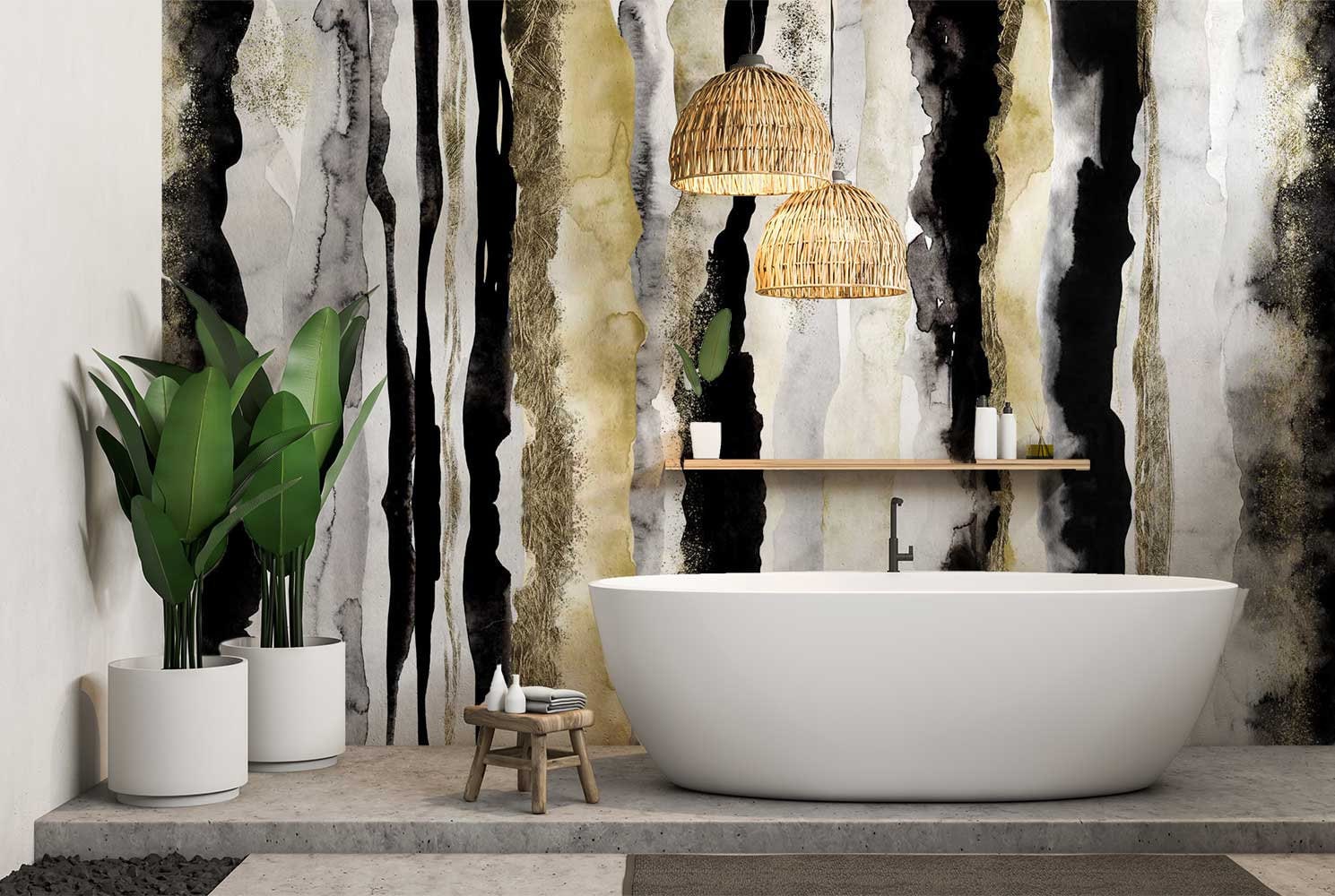 Black and gold wallpaper design wallpaper abstract black | Etsy