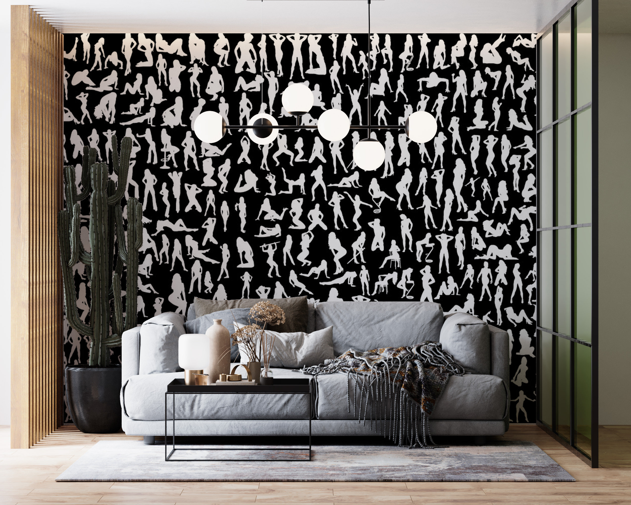 Cabaret Sensual Wallpaper - Feminine Abstract Wallpaper - Attractive Erotic Wallpaper - Sensual Seductive Wallpaper - Sexy Decor - WIV 926