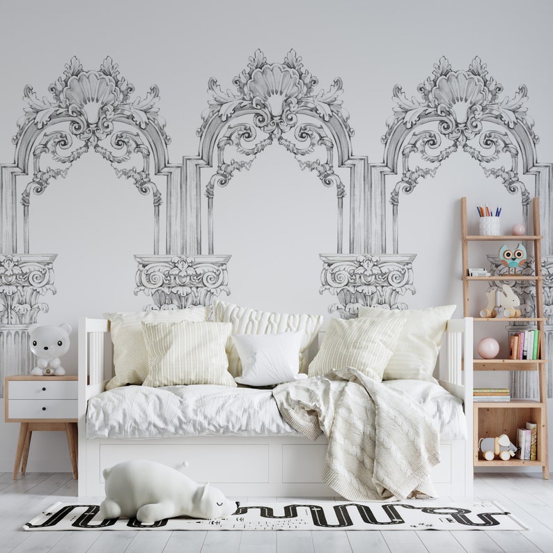 Molding Wallpaper French Molding Monument Wallpaper-arches - Etsy