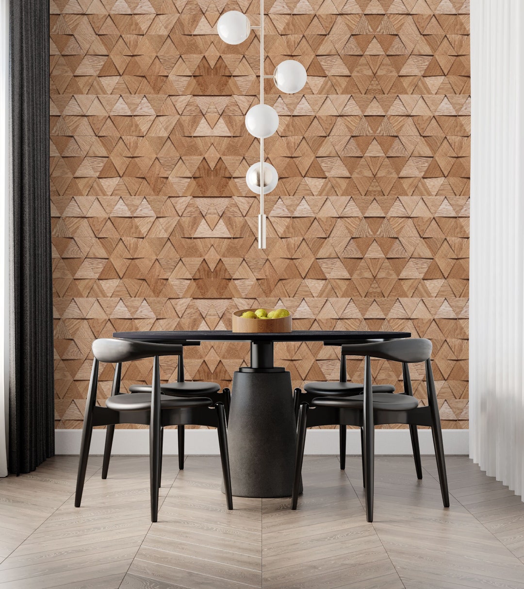 Wood Effect Wallpaper, 3d Illusion Wall Mural, Temporary Wallpaper