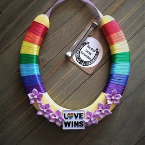 Real Lucky Pride Horseshoe, Ready to Hang, Unique Housewarming Gift, Wall Décor, Good Luck Charm, Decorated Rainbow Horseshoe