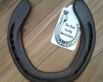 Bronze Painted Lucky Horseshoe, Upcycled Ranch Decor, Ready to Hang