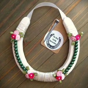 Real Lucky Horseshoe, Handcrafted, Ready to Hang, Unique Housewarming, Wedding Gift, Good Luck Charm, Repurposed Decorated Horseshoe