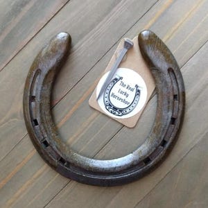 Real Lucky Rustic Horseshoe with Patina, Ready to Hang, Unique Housewarming Gift, Wall Décor, Good Luck Charm, Recycled Horseshoe