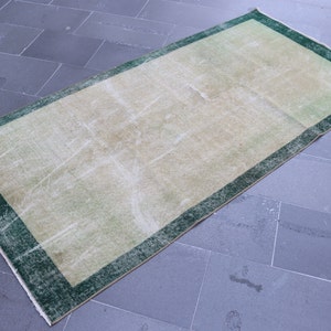 Turkish rug, Vintage area rug, Handmade wool rug, Home decor, Livingroom rug, Bedroom rug, Kitchen decor, Carpet, 3.3 x 6.9 ft TRV1558