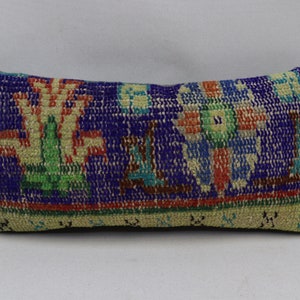 Couch pillow, Turkish pillow, Handwoven rug pillow, Anatolian pillow, Boho home design, Sofa pillows, 8x16 inches pillow covers no 1293
