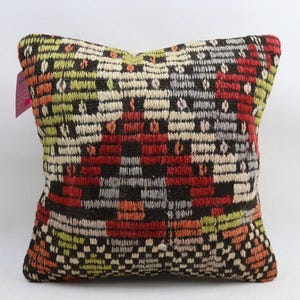 turkish rug pillow cover decorative pillow handmade wool cushion cover home decor pillow holiday decor pillow 16x16 pillow cover no 2621