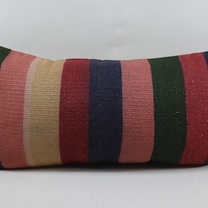 handwoven kilim pillow turkish home decor pillow natural wool kilim pillow interior kilim pillow bohemian pillow 12x24 pillow cover no 2195