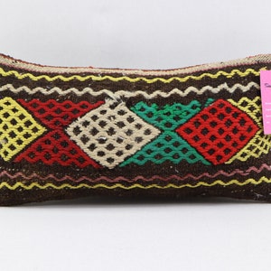 cuscino di lana fatto a mano copertura del cuscino kilim decorativo cuscino arredamento rustico cuscino turco cuscino kilim lombare 8x16 pollici copertura del cuscino no 743