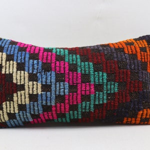 home decor kilim pillow cover bohemian decor pillow lumbar pillow 10x20 handmade wool pillow decorative pillow turkish pillow cover no 2287