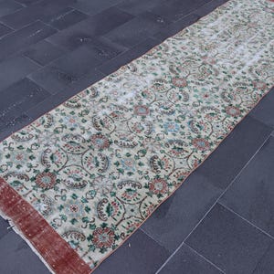 Handgemaakt lopertapijt, boho-tapijt, gangtapijt, vintage tapijt, bruiloft boho-decortapijt, Turks lopertapijt, haltapijt, 2,9 x 10,5 ft TRV2204