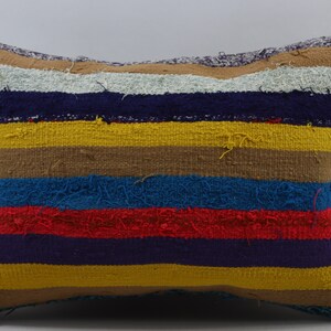 vintage kilim pillow cover lumbar couch pillow turkish throw pillow organic sofa pillow bohemian cozy pillow 16x24 pillow cover code 1388