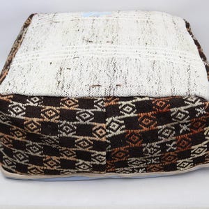Bohemian decor, Ottoman cushions, Floor pillow, Turkish kilim pouf, Garden pouf, Moroccan style, Pouffe cover, 24x24 height 8 inches NO 446